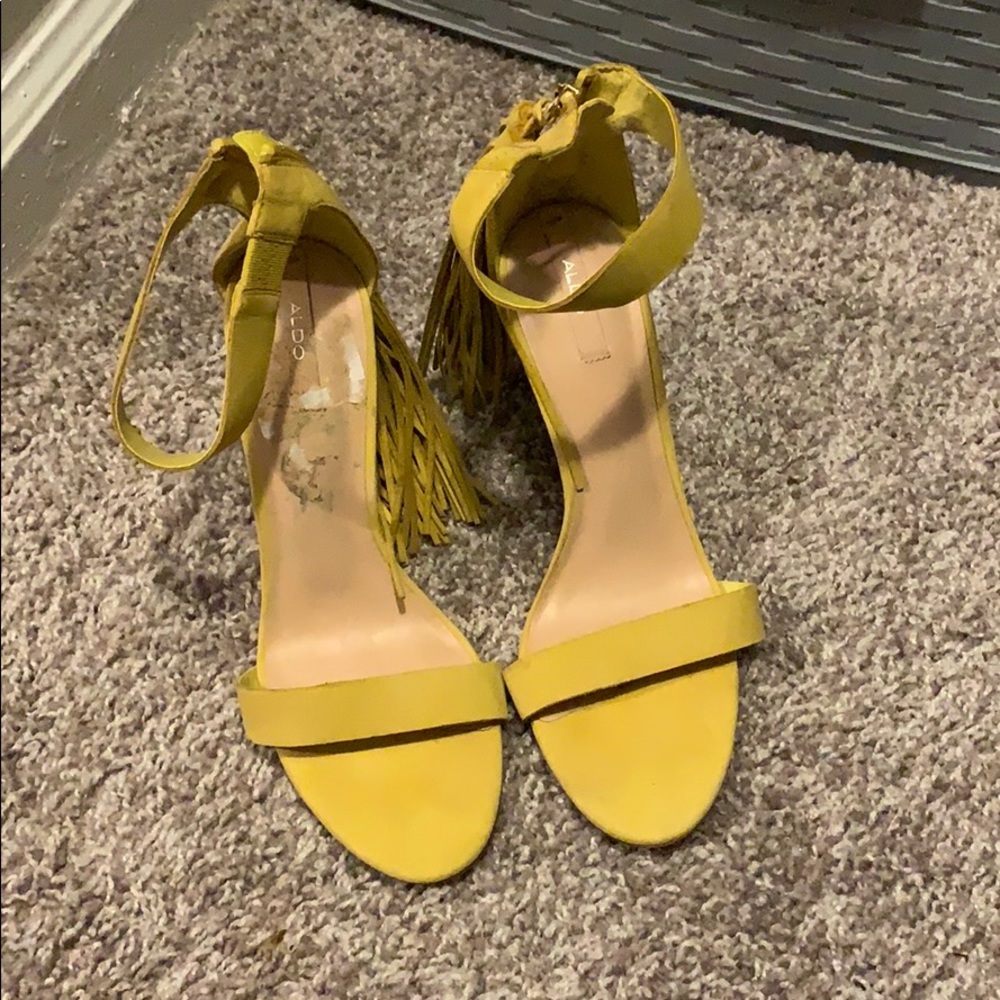 Yellow Tassel Heels